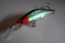 Leurre pêche mer riviere 8cm avec bavette 6g nage jusqu'a 1,5m argenté holo vert