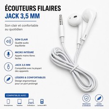 écouteurs filaires jack 5mm - filaires,