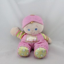 Doudou poupon rose vert jaune
