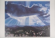 Jean MARAIS : Paysage ensoleillé (Vallauris), Lithographie signée