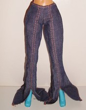 Barbie vêtement jean pattes d'eph , jean trousers