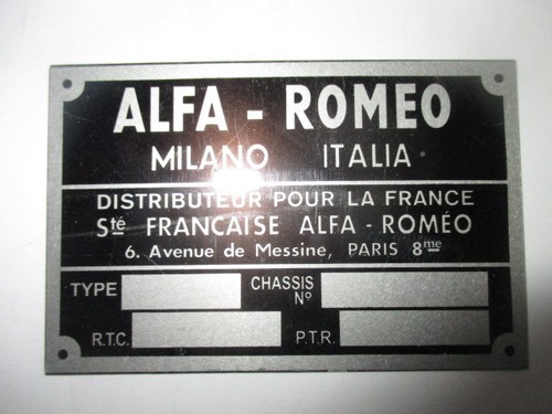 Plaque identification s102 - plaque, d'identification