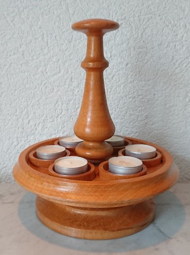 Bougeoir bois avec - bougeoir,