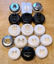 1 INTERRUPTEUR DOUBLE ANCIEN BAKELITE au choix parmi 16 différents va et vient.