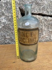 N. 9 POT Flacon Bouteille Soufflée d’Apothicaire, Pharmacie VERRE Blanc Ancien