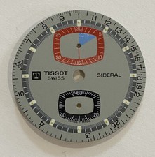 NEUF CADRAN VINTAGE MONTRE CHRONOGRAPH TISSOT SIDERAL GRIS BULLHEAD @ 29,5 DIAL