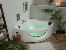Designer whirlpool Baignoire D'Angle 138x138cm Avec Verre LED Chute D'Eau Spa
