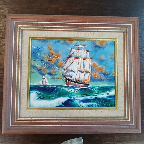 Huile sur bois marine - huile,