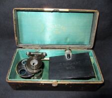 ANCIEN ANTIQUE MICROSCOPE BRASS C REICHERT WIEN ACCESSOIRE MIROIR  BOX ECRIN