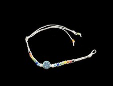 Bracelet brésilien amitié fil tresse Charme fleur rose bleue  D2G