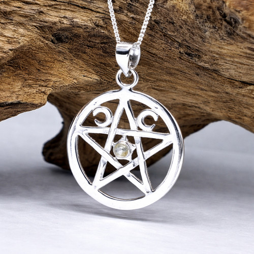 Pendentif pierre lune - pierre,