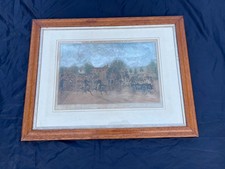 Gravure ancienne anglaise The Cock at Sutton d’après J. Pollard – encadrée