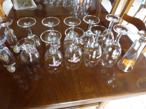 Lot verres publicite - de, 14