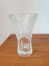 Vase papillon cristal d'Arques épais dépoli 13x20 cm