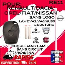 Coque cles sans LOGO Clef 2 Bts RENAULT/DACIA/OPEL/NISSAN/FIAT  Va2 Hu83