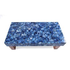 Table basse en agate bleue -