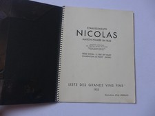 catalogue tarif NICOLAS  1932