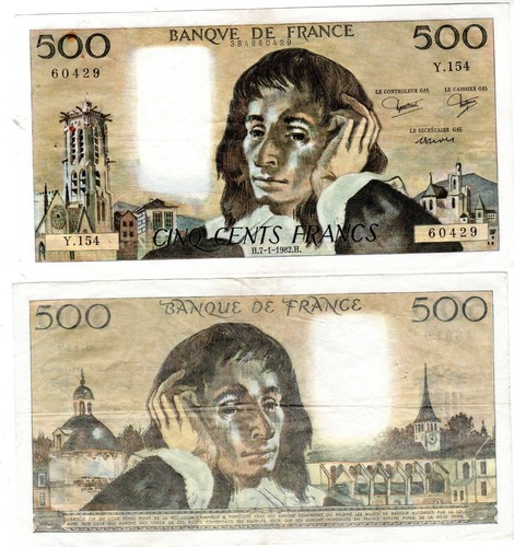 France billet 500 - francs, 1980