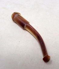 Superbe tuyau de pipe ancien en corne bovine courbé sculpté - Jamais utilisé