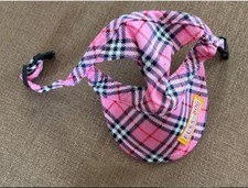 NEUVE Casquette Très petit chien XS rose tartan chihuaha protège soleil