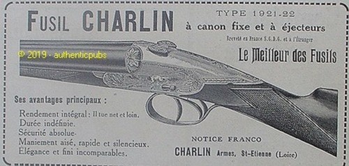 Publicite charlin fusil - charlin,