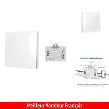 Interrupteur Radio Auto-Alimenté Pratique avec Télécommande pour Salle de Bain