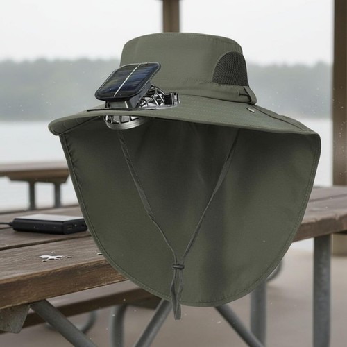 Chapeau ventilateur solaire - chapeau, à