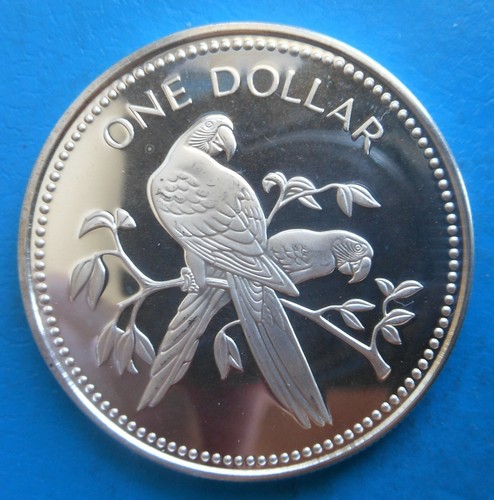 Belize dollar argent silver - belize, 1