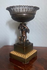 COUPE VIDE POCHE ou BAGUIER en BRONZE CISELÉ DORÉ & PATINÉ D'ÉPOQUE RESTAURATION