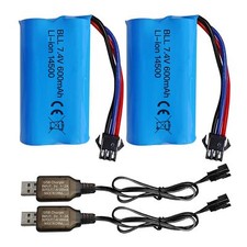 2PCS 7.4V 600mah 2S Batterie