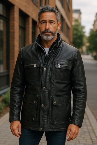 Veste militaire cuir - veste,