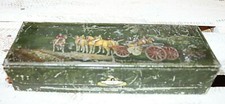  Rare boite à biscuit coffre HUNTLEY & PALMERS vintage - calèche ,chevaux 