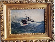 Tableau ancien signé Bateau