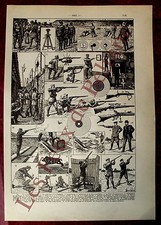 Document Ancienne planche Tir, carabine, fusil, guerre, arbalete  1922