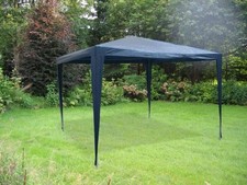 TONNELLE DE JARDIN TENTE DE JARDIN PAVILLON DE JARDIN 3x3m BLEU, MONTAGE RAPIDE