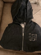 Bershka - Veste oversize à capuche en jean brut - Noir
