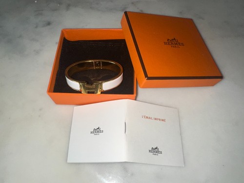 Hermes white enamel clic - enamel,