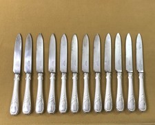 12 couteaux à entremet CHRISTOFLE modèle TRIANON métal argenté Couvert 20,5 cm