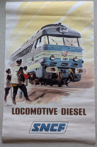Affiche sncf locomotive - affiche,