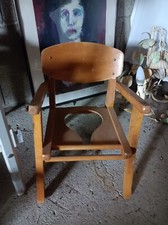 Ancienne chaise de propreté  pour pot bébé, en bois, années 1960