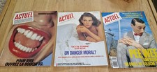 LOT 3 Affiche Presse ANNEES 80 MAGAZINE ACTUEL 40x30  PLV BUREAU TABAC poster