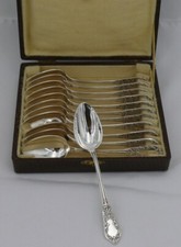 SFAM Carquois Flambeaux, 12 cuillères thé, café, dessert métal argenté, 14,7 cm