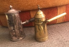 RARE ANCIENNES TELLIERES EN MÉTAL ARGENTÉ ET ORIENTAL EN CUIVRE