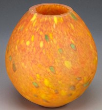 Pied de lampe boule en pâte de verre ancien style Art Deco luminaire vintage