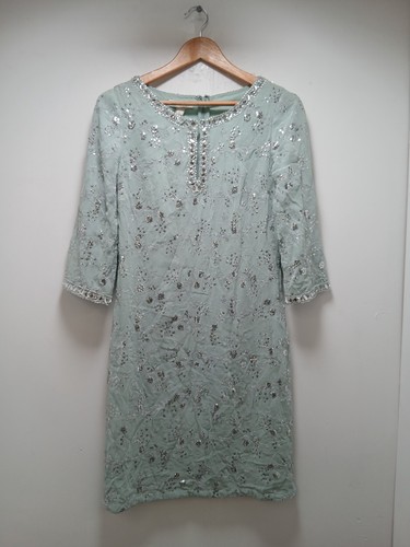 Robe bleue manches courtes - bleue,