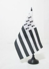 DRAPEAU DE TABLE BRETAGNE ALTERNATIF 21x14cm - PETIT DRAPEAUX DE BUREAU BRETON -