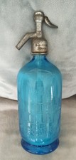 Siphon eau de seltz ancien bleu. Sodas L. Gourdon. Rennes. Tél. 30-47