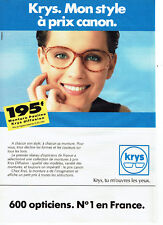 Publicité Advertising 028  1991  les Opticiens  Krys  lunettes monture Pauline
