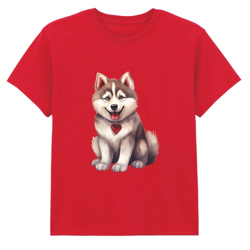 Shirt mignon husky chiot - husky,