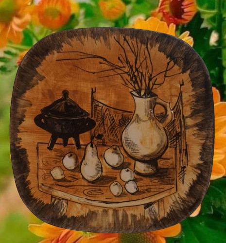 Tableau assiette en - -, faïence